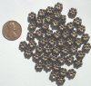 50 8mm Black with Gold Flowers